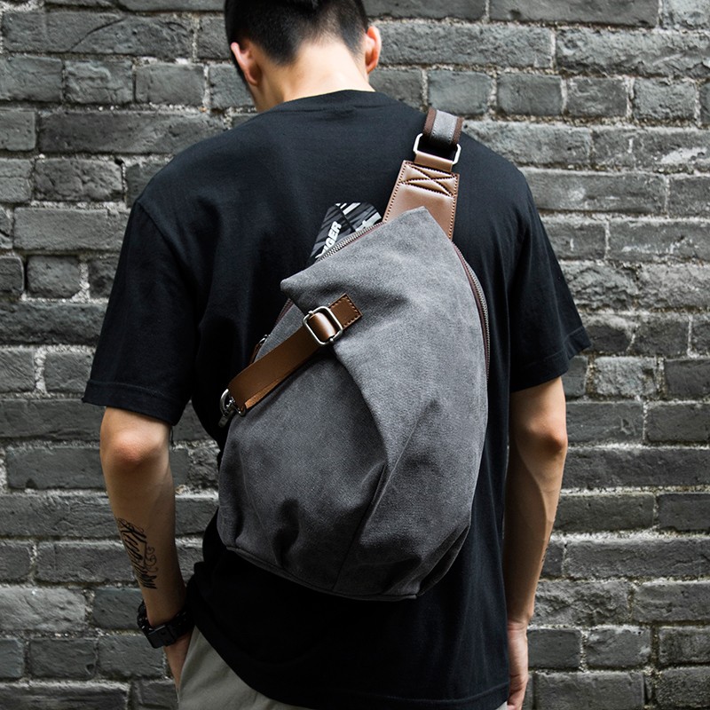 Tas Selempang Kanvas Retro Kap - Sling Backpack Shoulder ulasan dan harga
